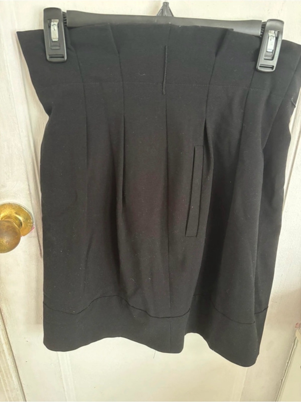 BCBGMaxAzria Black Pleated Pencil Skirt